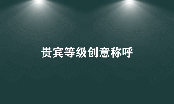 贵宾等级创意称呼