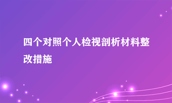四个对照个人检视剖析材料整改措施