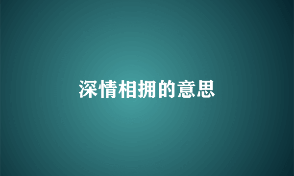深情相拥的意思