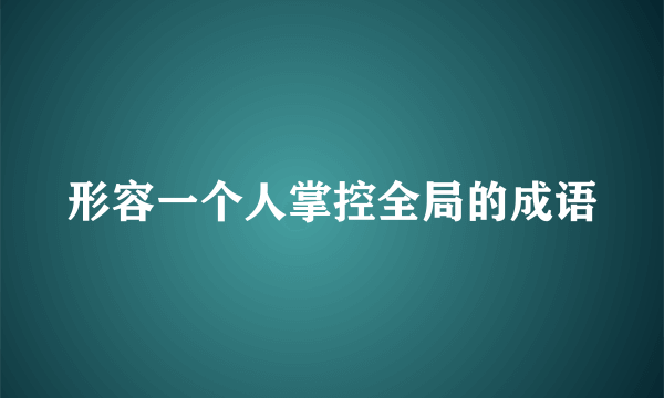 形容一个人掌控全局的成语
