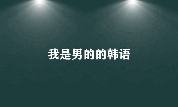 我是男的的韩语