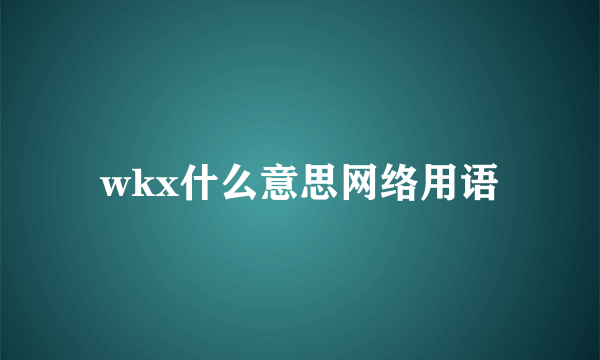wkx什么意思网络用语