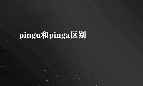 pingu和pinga区别