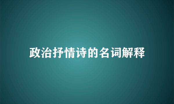 政治抒情诗的名词解释