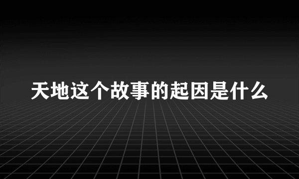 天地这个故事的起因是什么