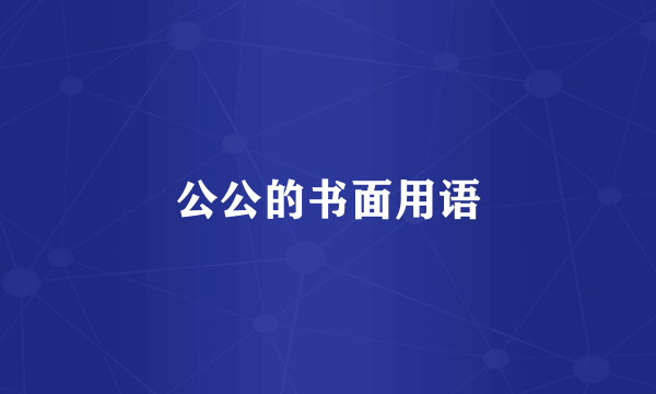 公公的书面用语