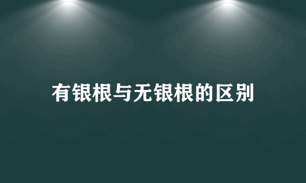 有银根与无银根的区别