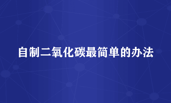 自制二氧化碳最简单的办法