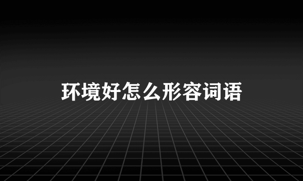 环境好怎么形容词语
