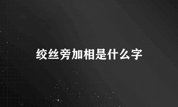 绞丝旁加相是什么字