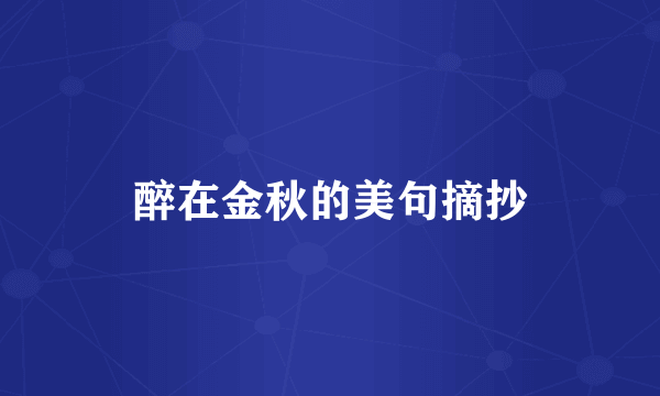 醉在金秋的美句摘抄