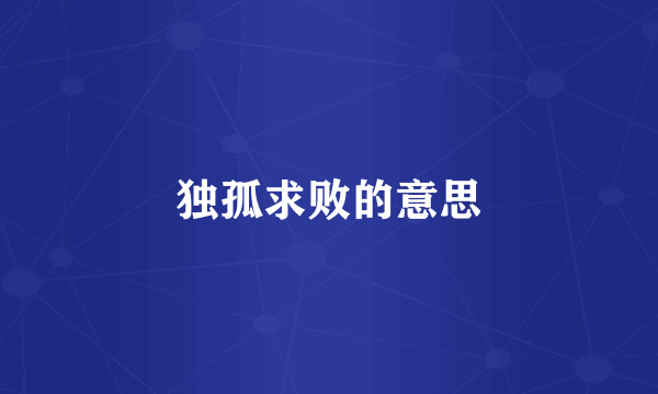 独孤求败的意思