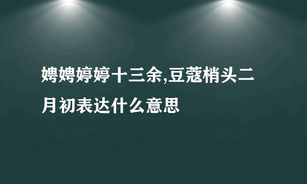娉娉婷婷十三余,豆蔻梢头二月初表达什么意思
