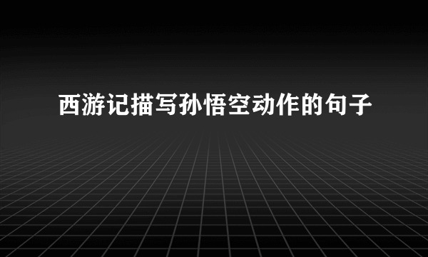 西游记描写孙悟空动作的句子