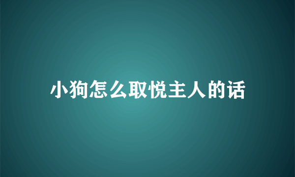 小狗怎么取悦主人的话