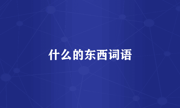 什么的东西词语