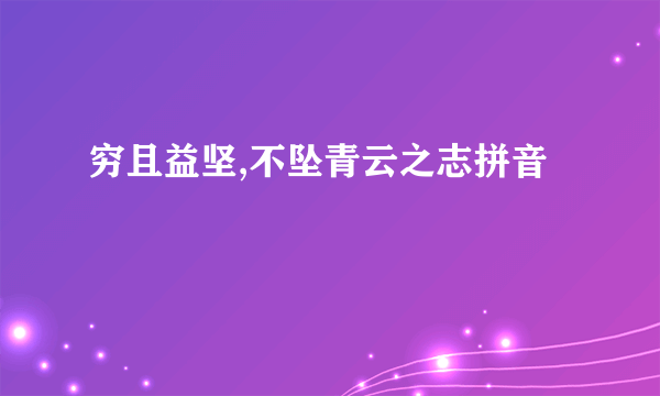 穷且益坚,不坠青云之志拼音