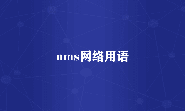 nms网络用语