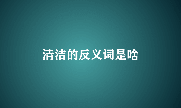 清洁的反义词是啥