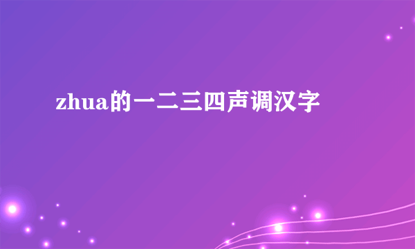 zhua的一二三四声调汉字