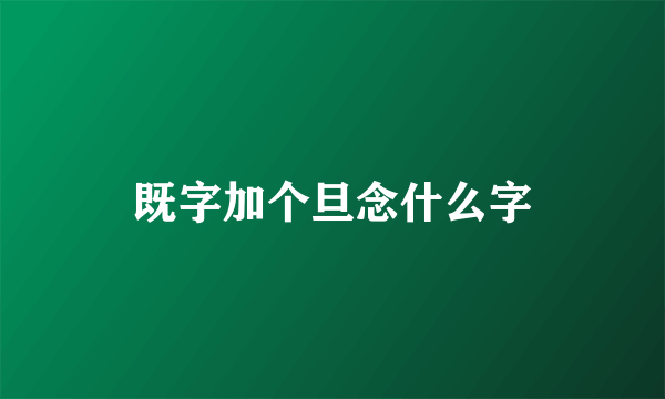 既字加个旦念什么字