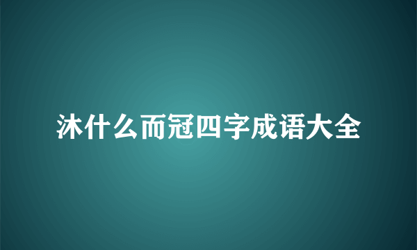 沐什么而冠四字成语大全