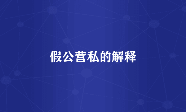 假公营私的解释