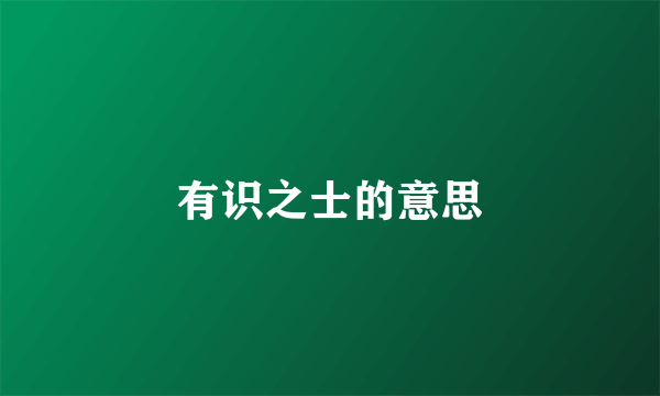 有识之士的意思