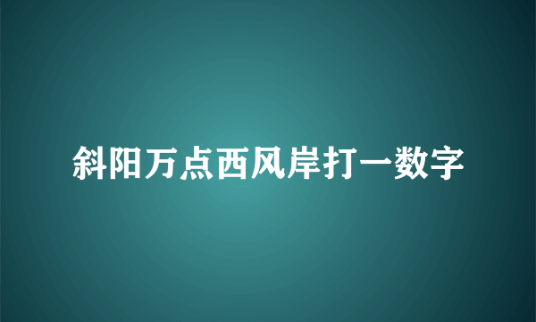 斜阳万点西风岸打一数字