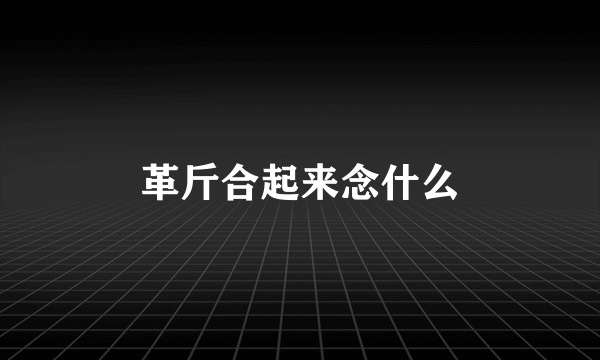 革斤合起来念什么