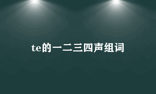 te的一二三四声组词