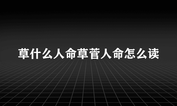 草什么人命草菅人命怎么读
