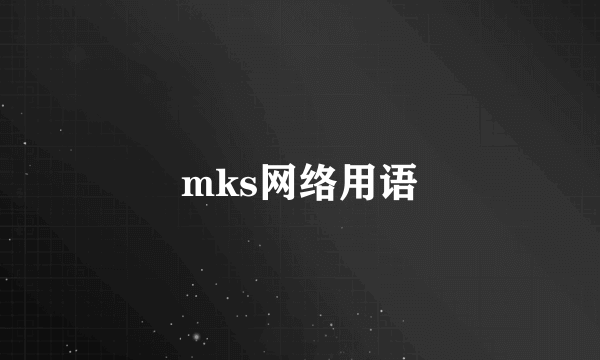 mks网络用语