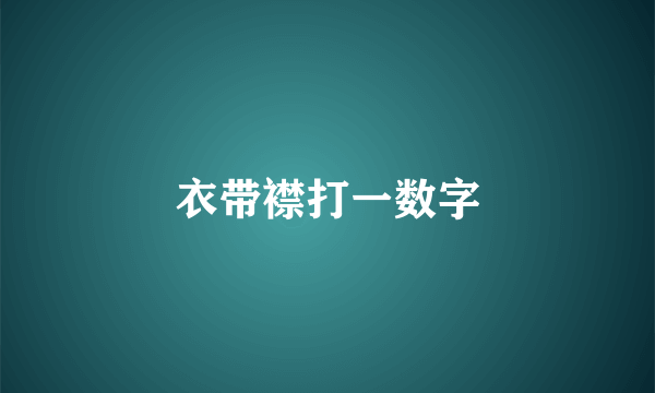 衣带襟打一数字