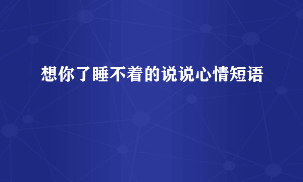 想你了睡不着的说说心情短语