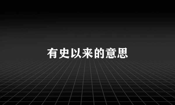 有史以来的意思