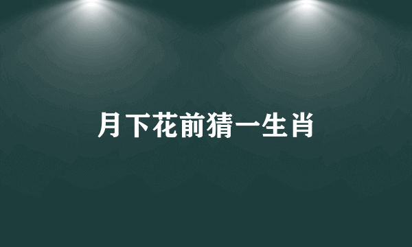 月下花前猜一生肖