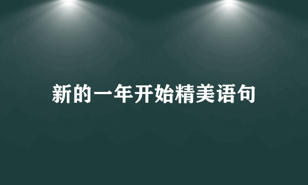 新的一年开始精美语句