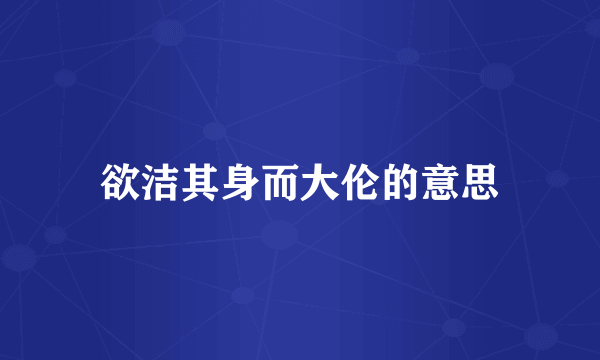欲洁其身而大伦的意思