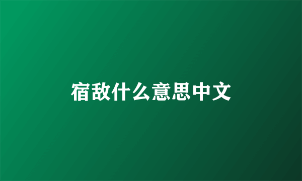 宿敌什么意思中文