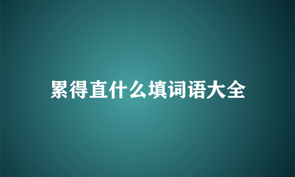 累得直什么填词语大全