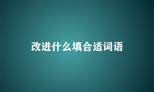 改进什么填合适词语
