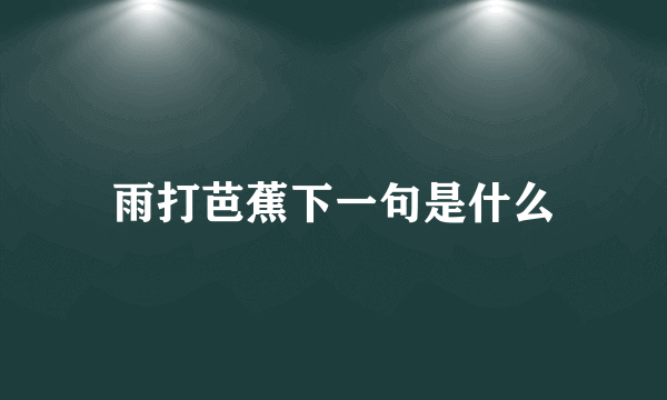 雨打芭蕉下一句是什么