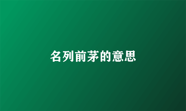 名列前茅的意思