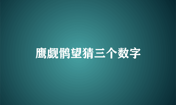 鹰觑鹘望猜三个数字