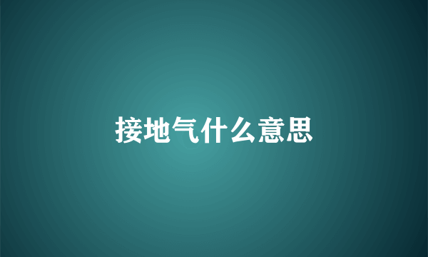 接地气什么意思