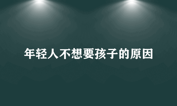 年轻人不想要孩子的原因