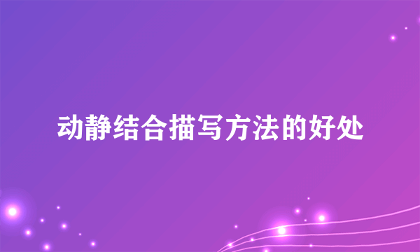动静结合描写方法的好处