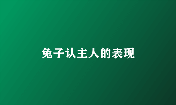 兔子认主人的表现