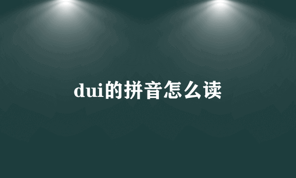 dui的拼音怎么读